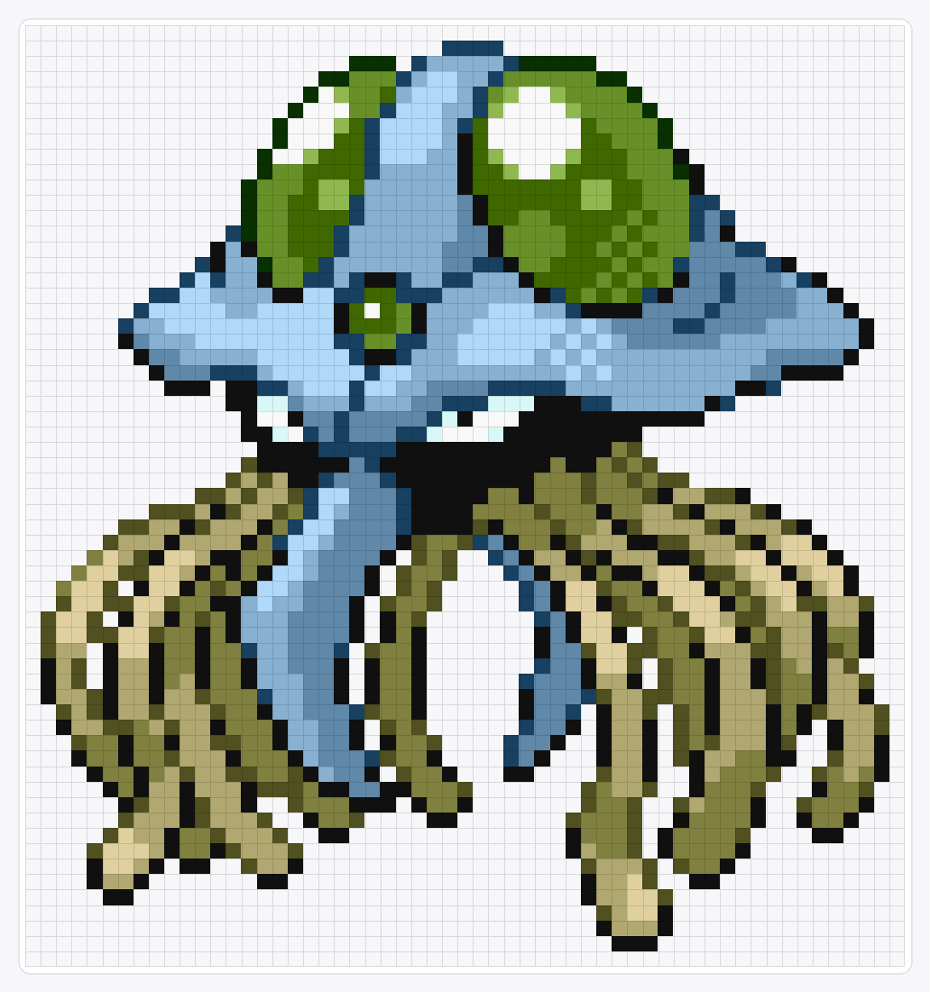 #073 Tentacruel Shiny — 61×57 loom bead pattern chart
