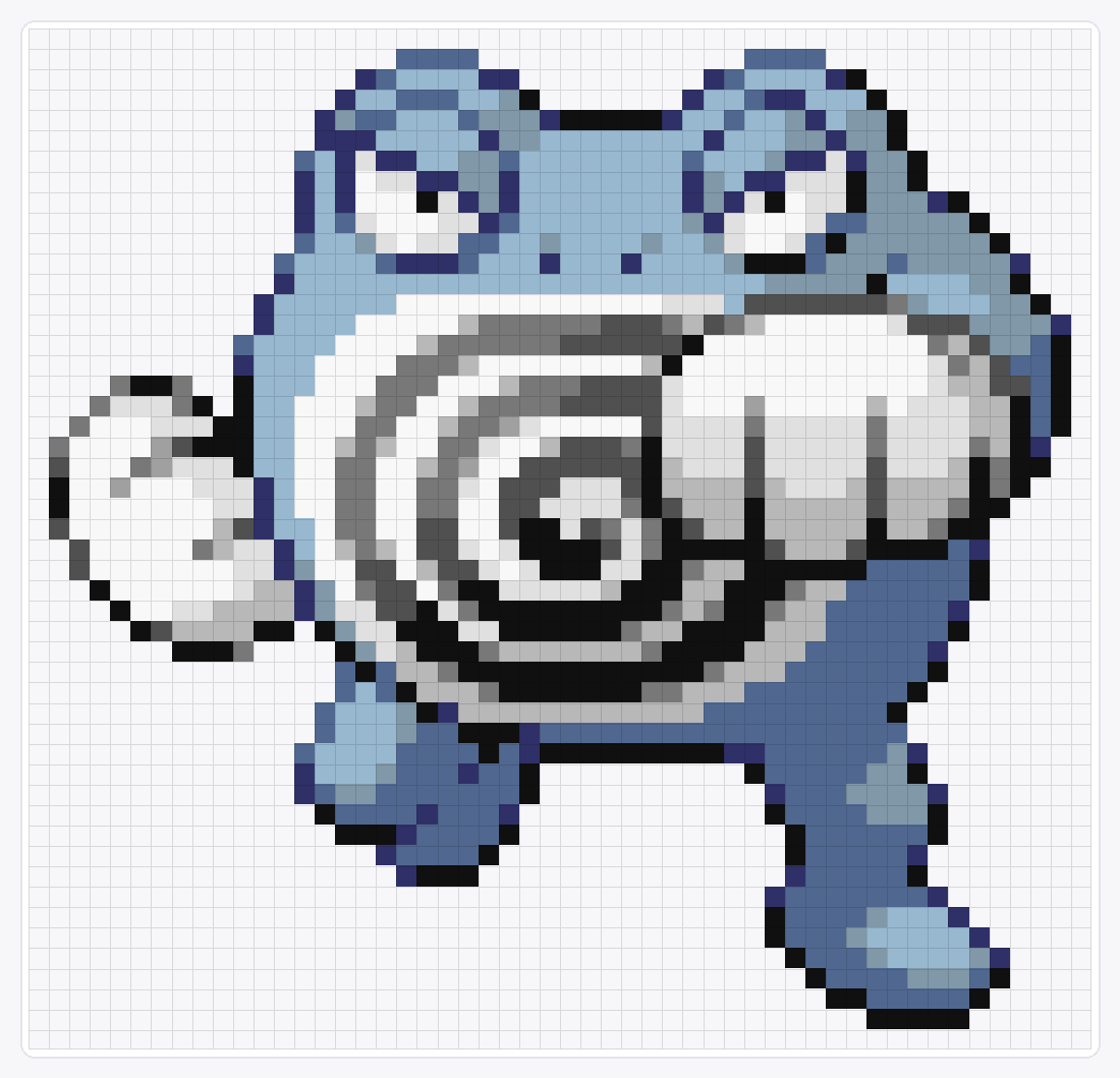 #062 Poliwrath — 50×52 loom bead pattern chart