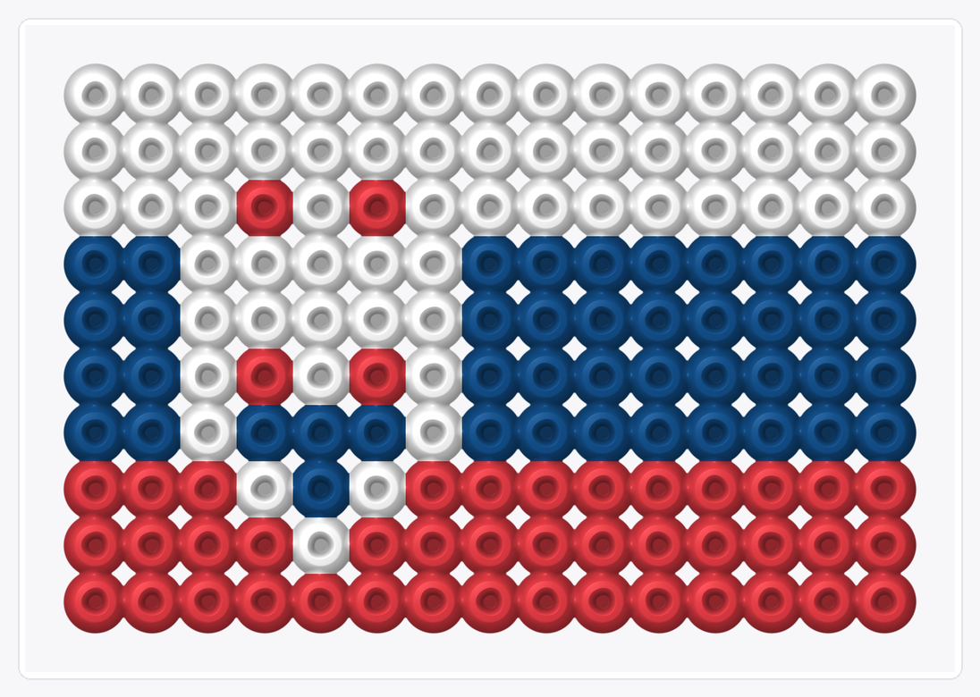 Slovakia Mini Flag — Perler Bead Pattern — 10×15 perler bead pattern chart