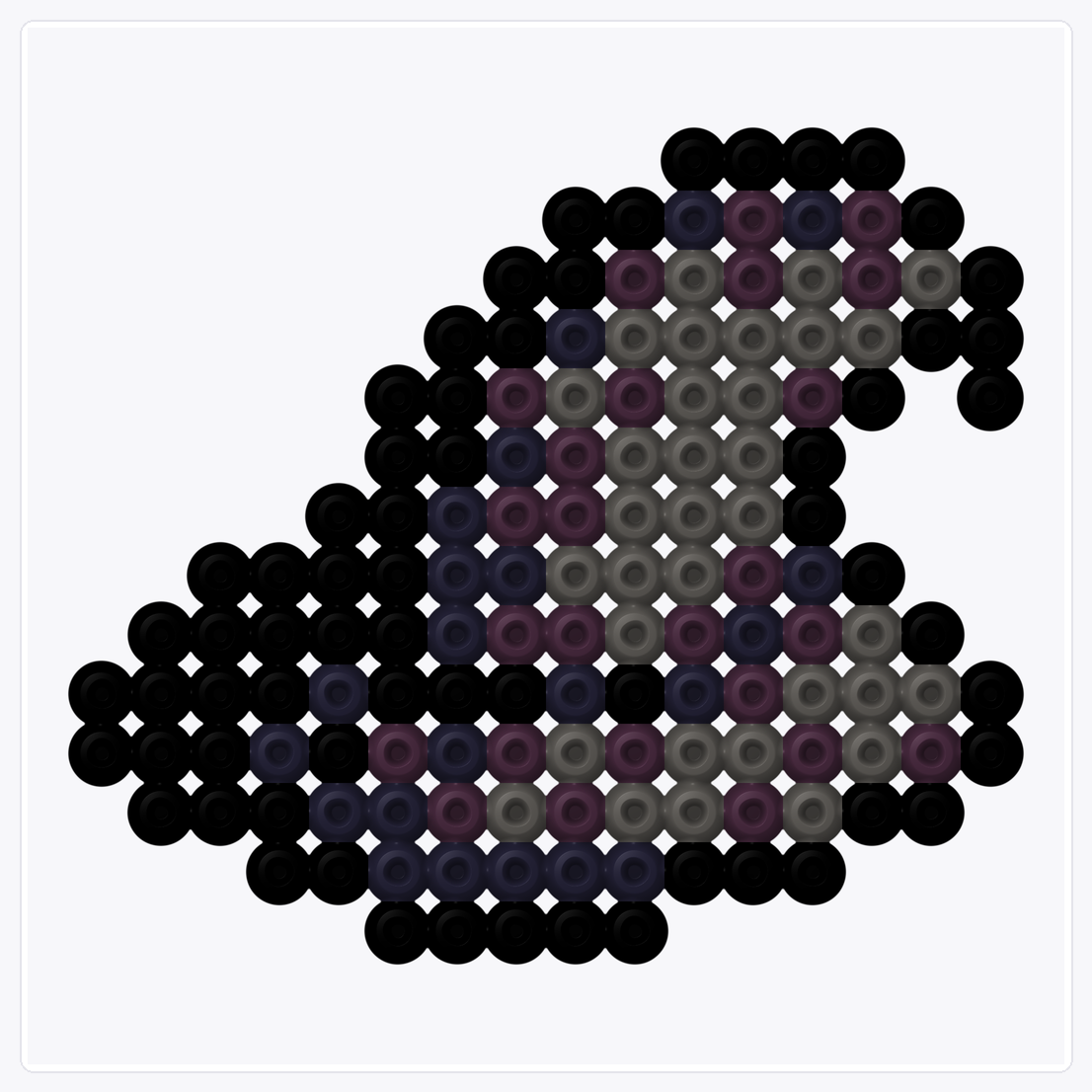 Black Witch Hat — Perler Bead Pattern — 16×16 perler bead pattern chart