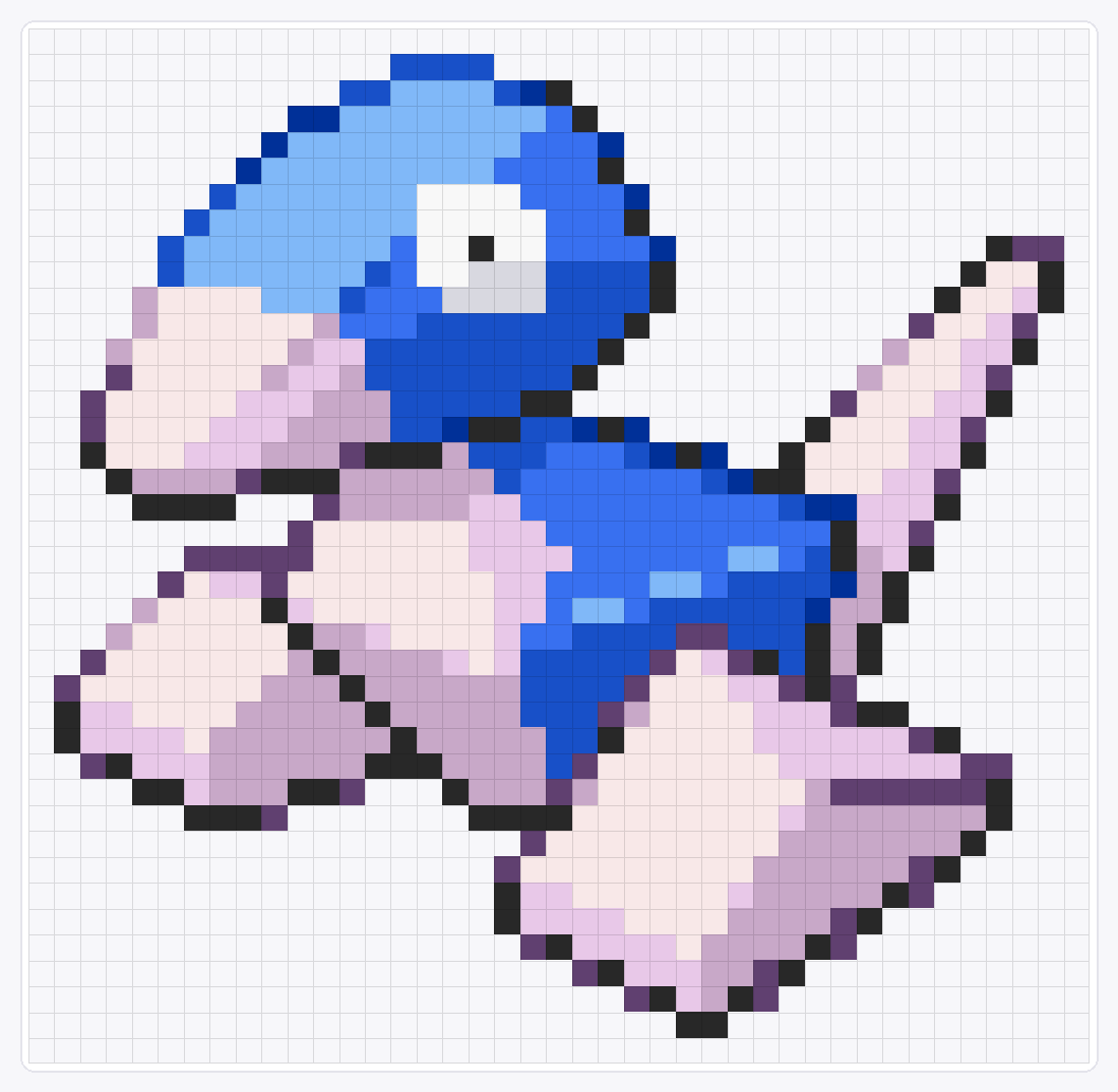 #137 Porygon Shiny — 40×41 loom bead pattern chart