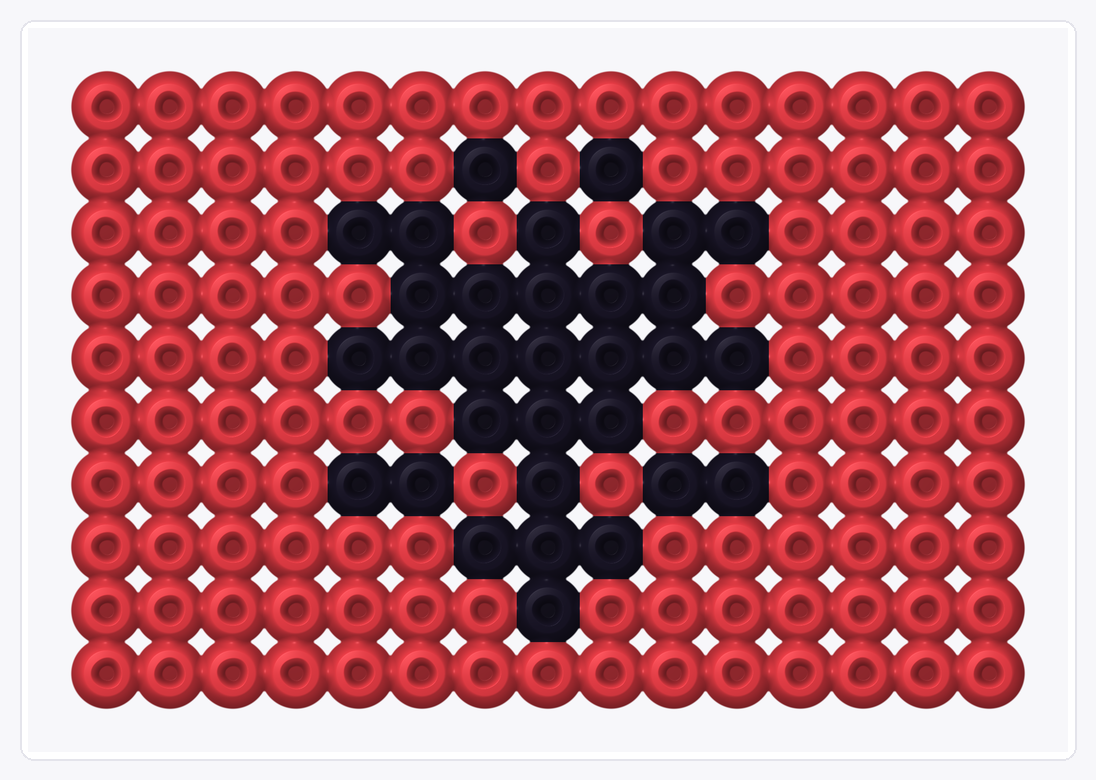Albania Mini Flag — Perler Bead Pattern — 10×15 perler bead pattern chart