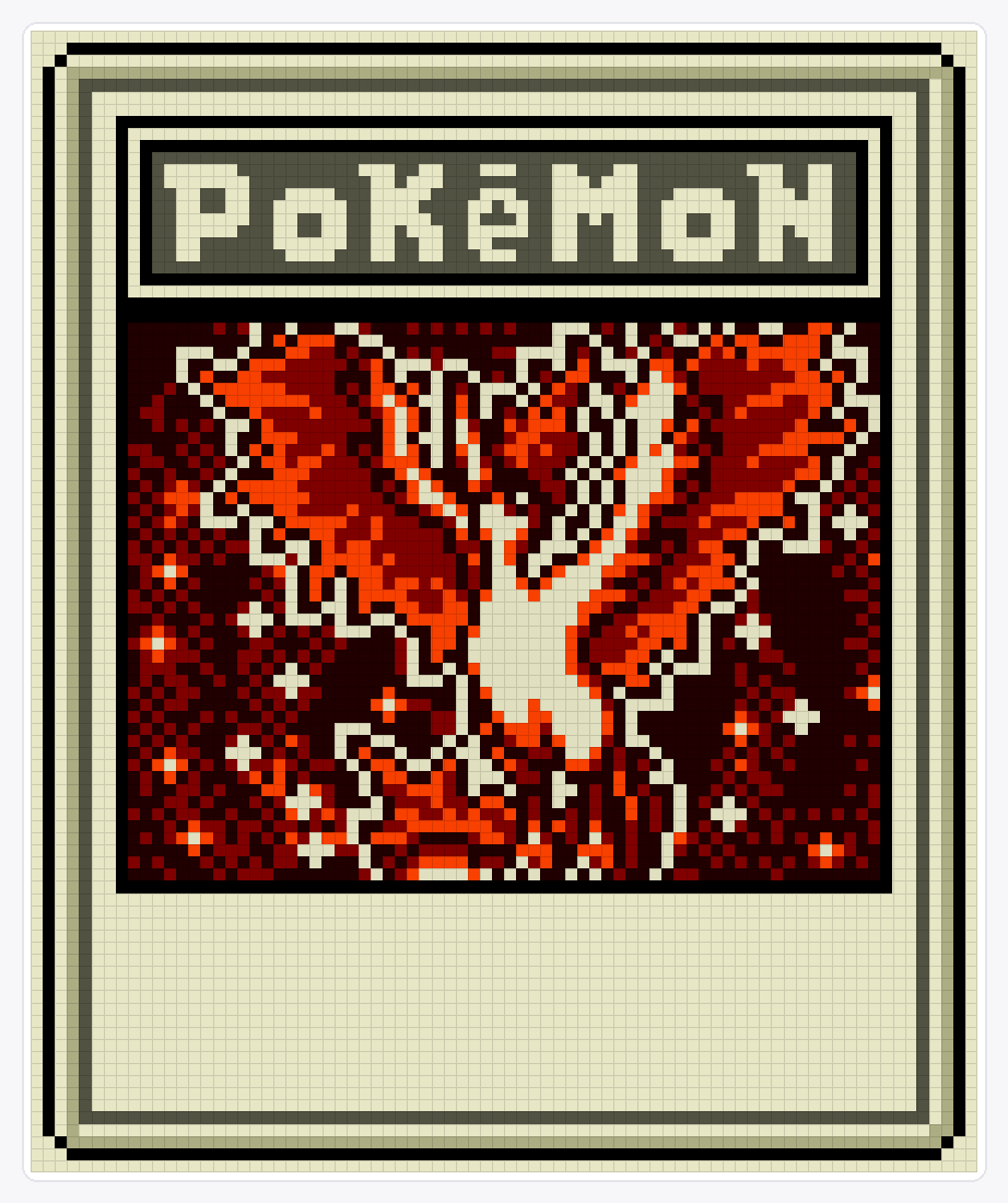 #146 Moltres TCG — 94×78 loom bead pattern chart