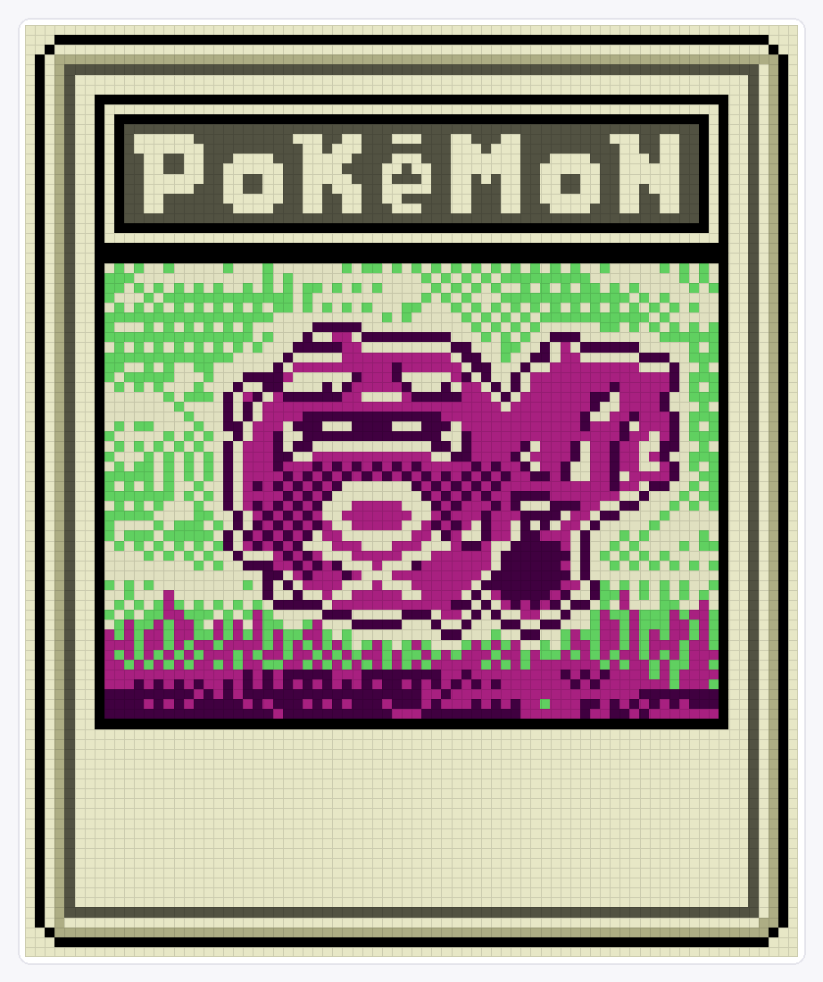 #110 Weezing TCG — 94×78 loom bead pattern chart