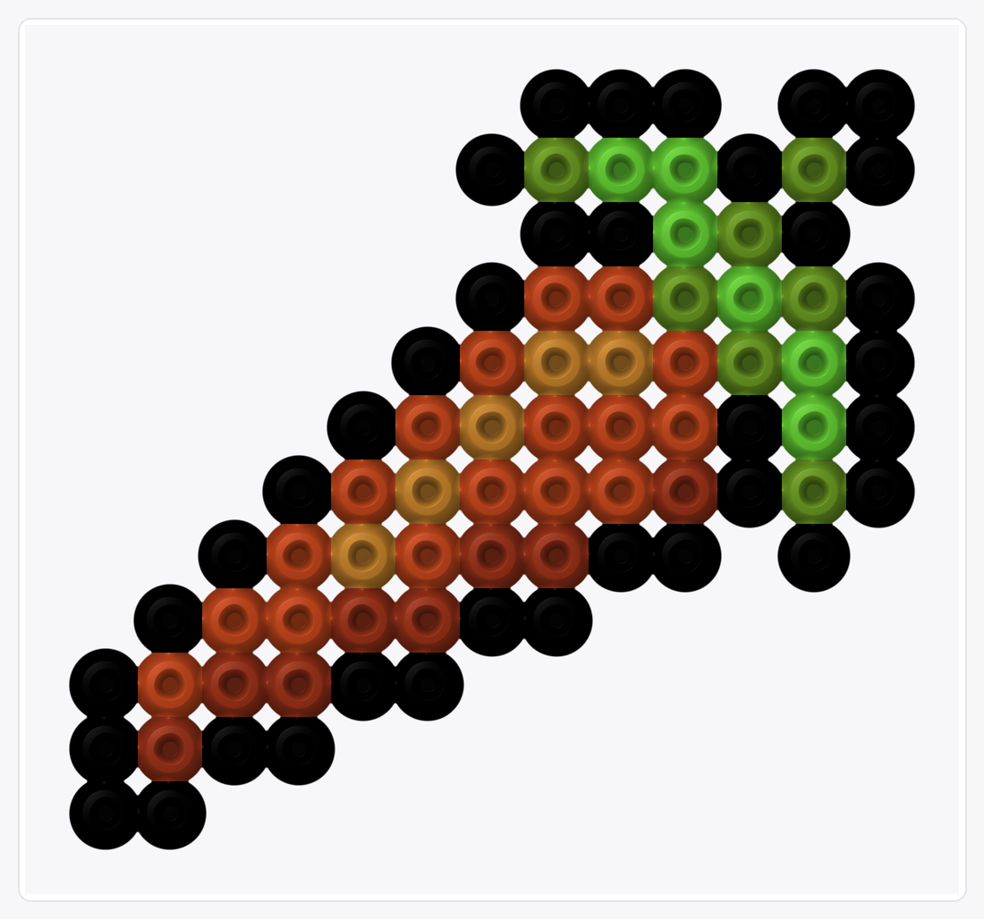 Mini Carrot — Perler Bead Pattern — 12×13 perler bead pattern chart