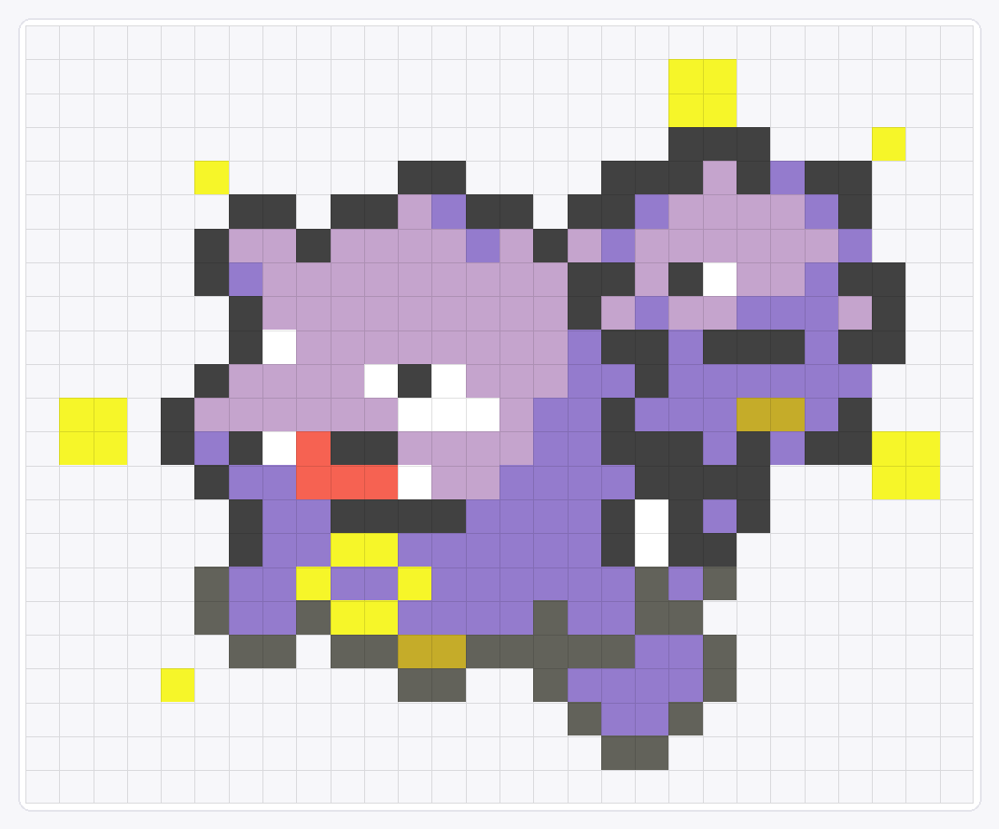 #110 Weezing Icon — 23×28 loom bead pattern chart