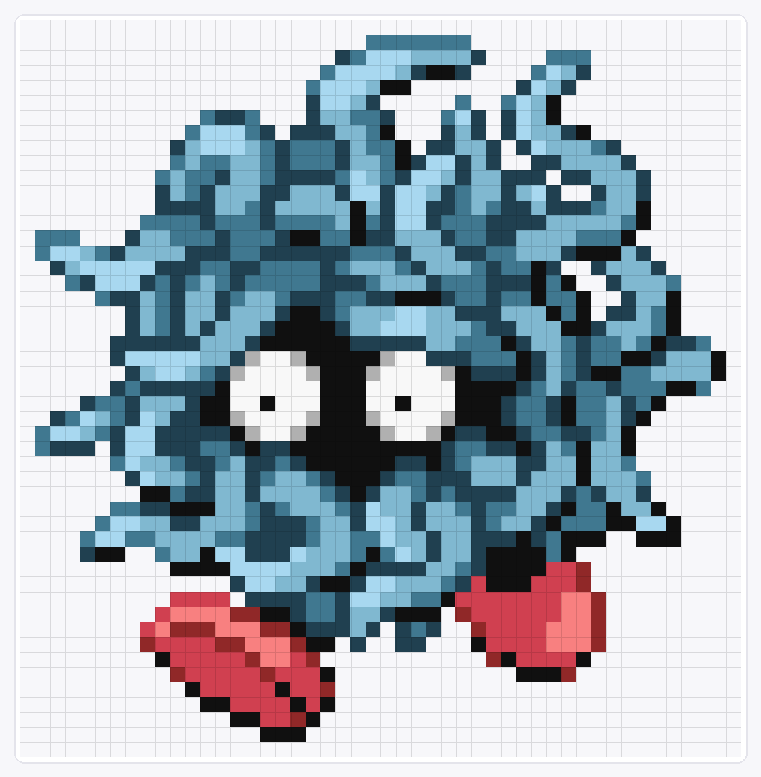 #114 Tangela — 49×48 loom bead pattern chart