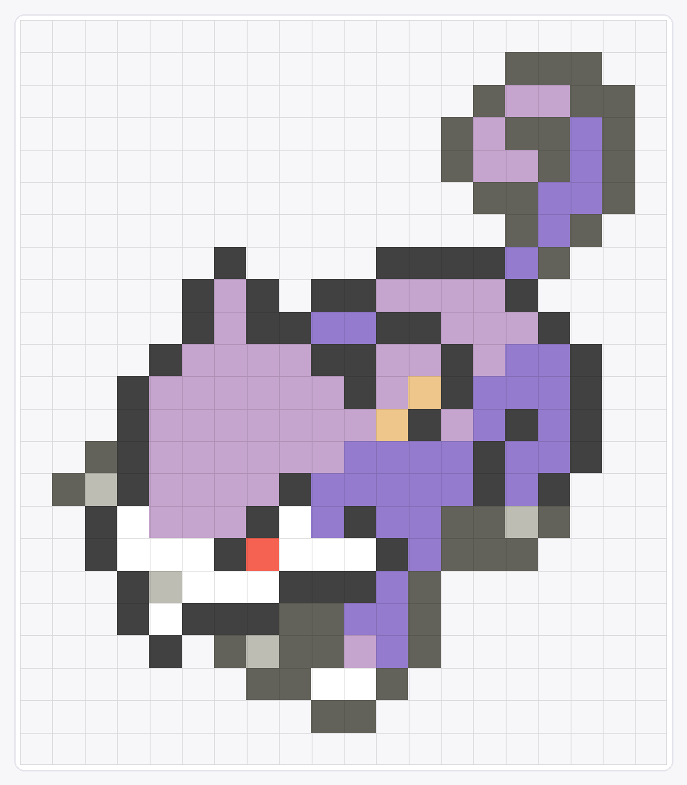 #019 Rattata Icon — 23×20 loom bead pattern chart