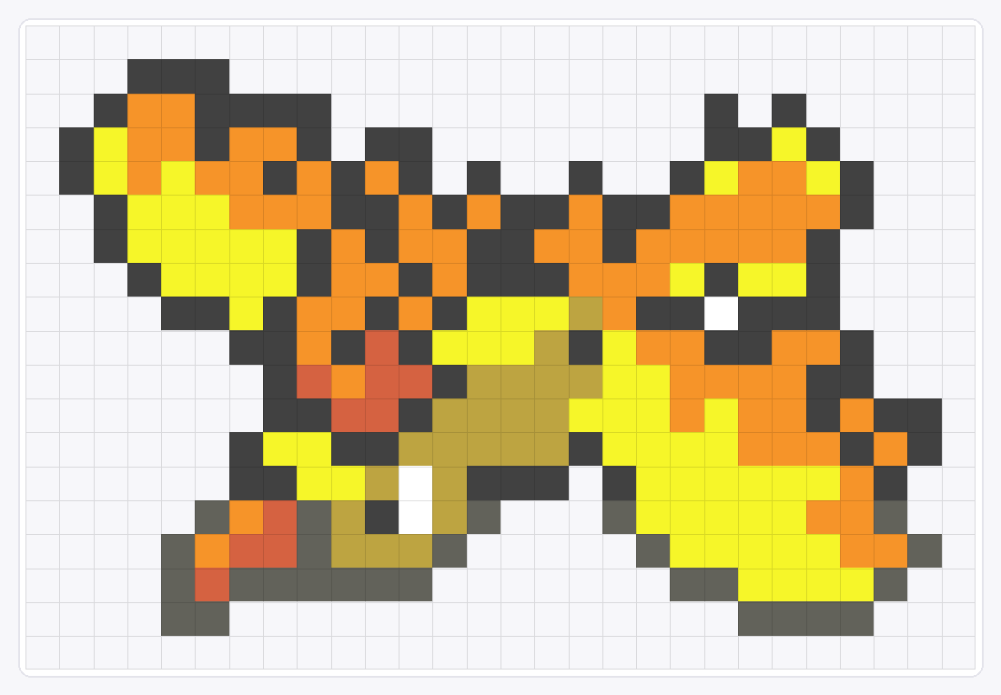 #146 Moltres Icon — 19×28 loom bead pattern chart