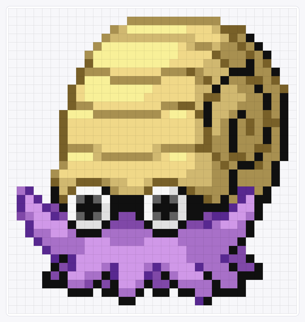 #138 Omanyte Shiny — 36×34 loom bead pattern chart