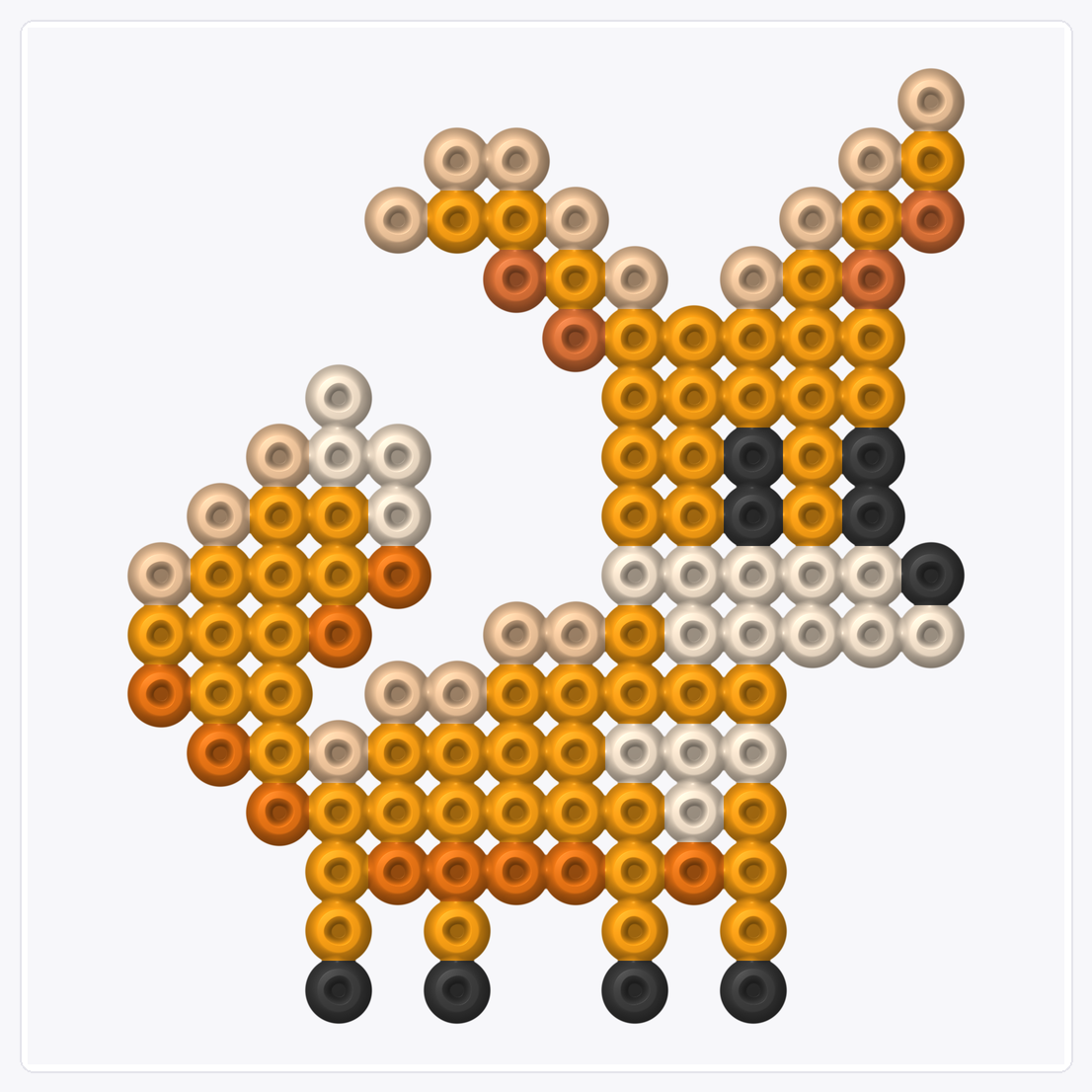 Fox — Perler Bead Pattern — 16×16 perler bead pattern chart