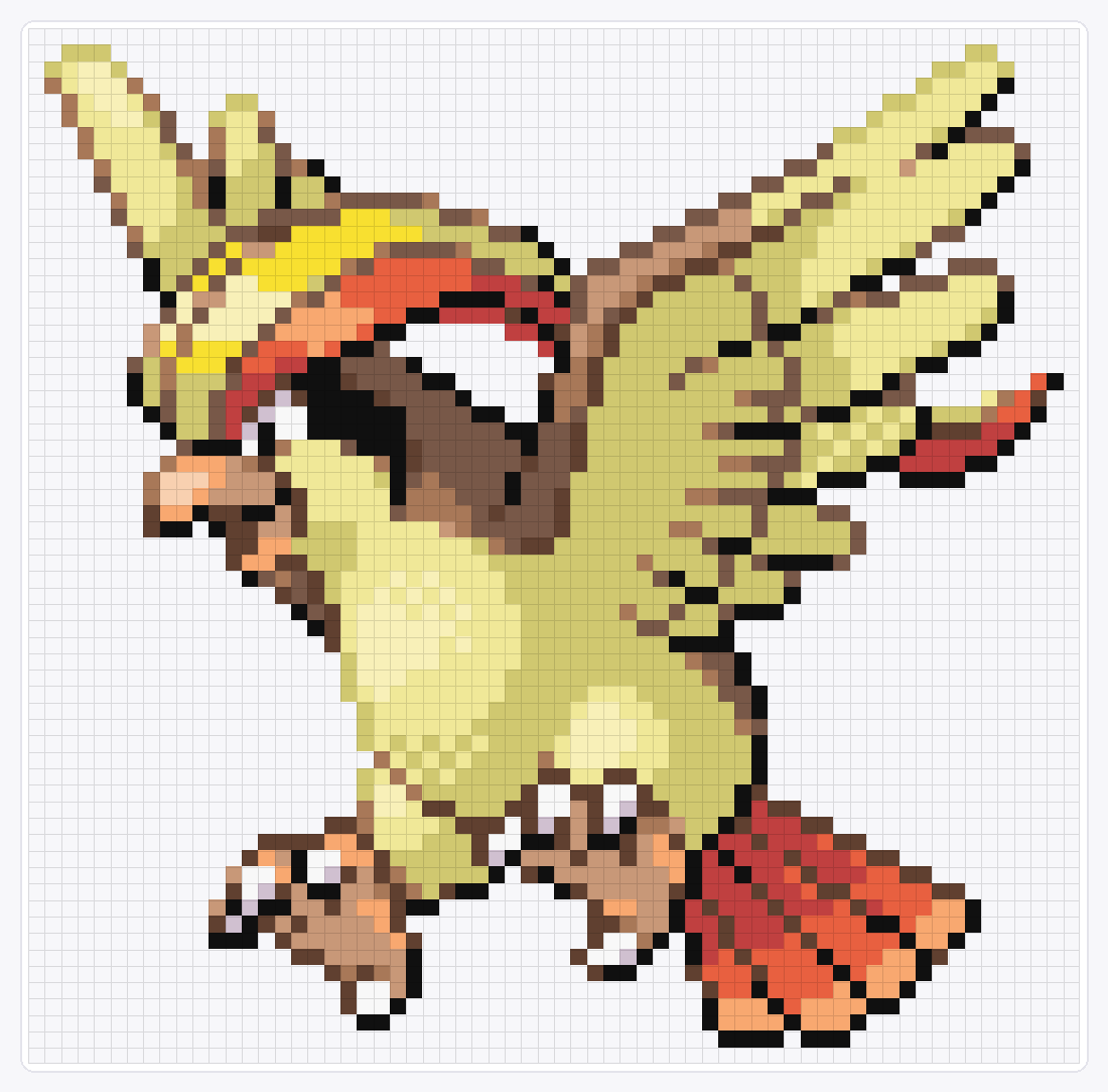#018 Pidgeot — 63×64 loom bead pattern chart