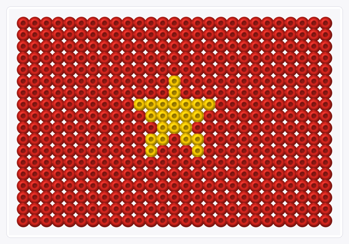 Vietnam Flag — Perler Bead Pattern — 18×27 perler bead pattern chart