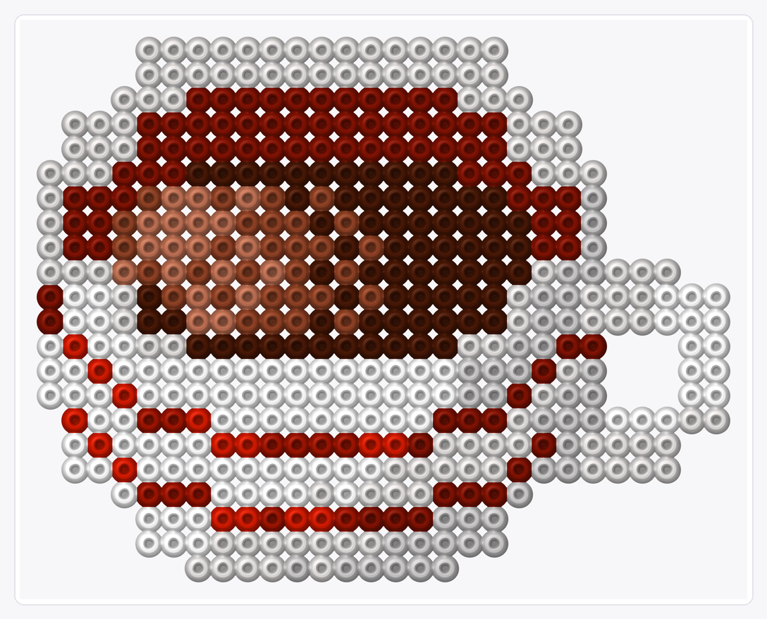 Coffee Cup — Perler Bead Pattern — 22×28 perler bead pattern chart