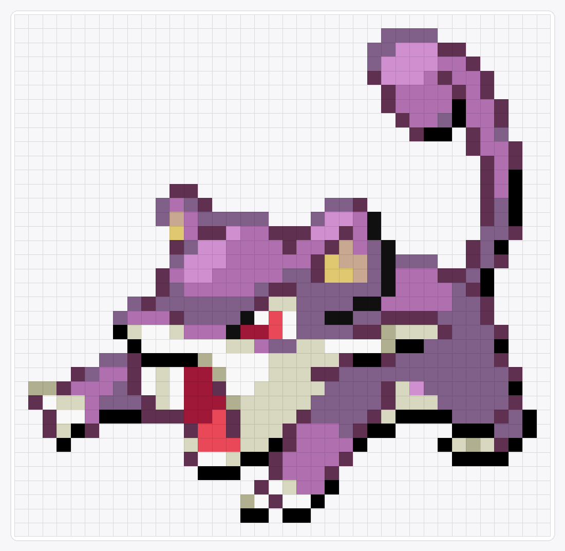 #019 Rattata — 37×38 loom bead pattern chart