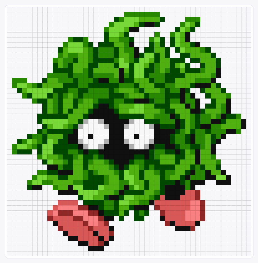 #114 Tangela Shiny — 49×48 loom bead pattern chart