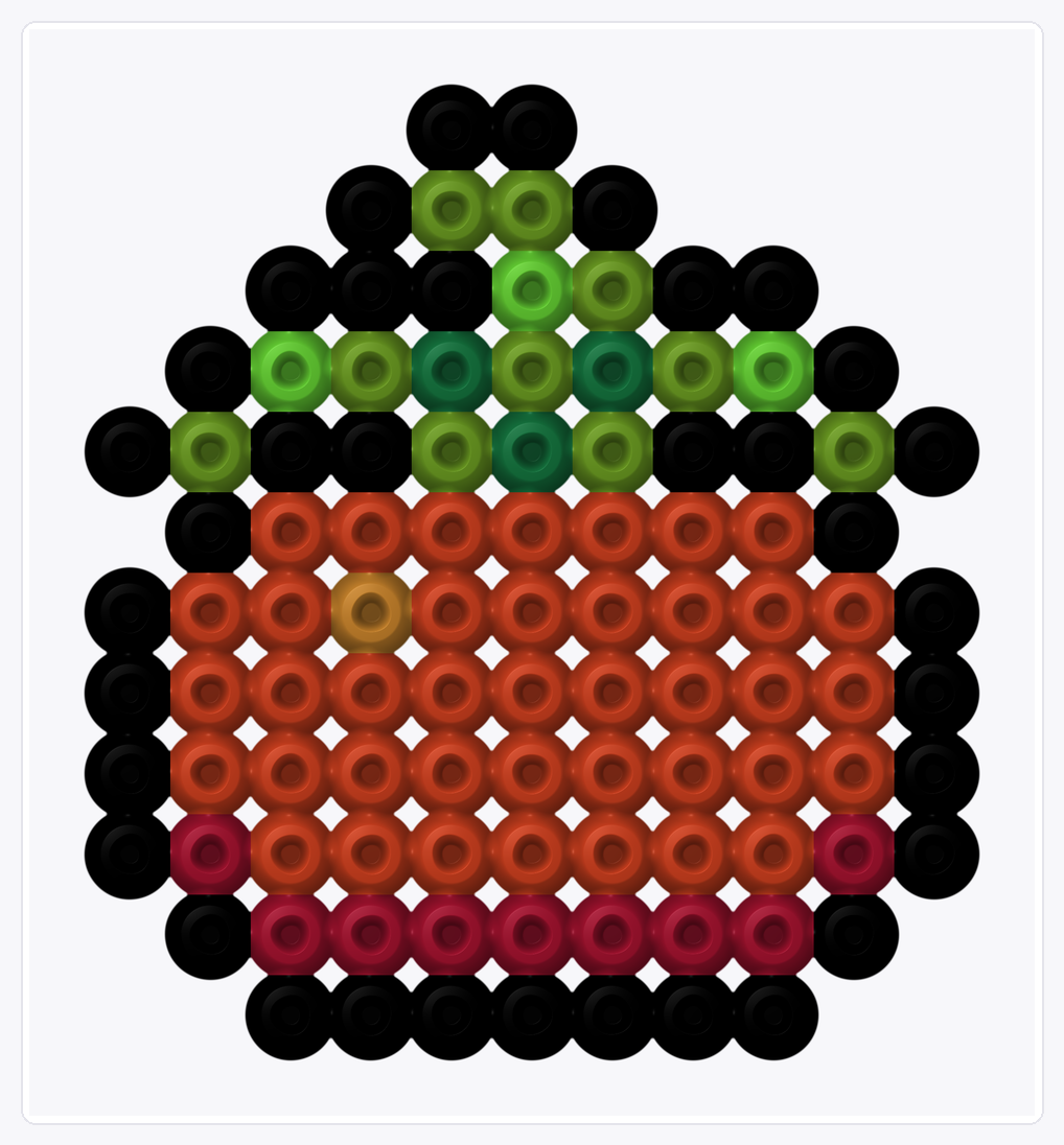 Mini Tomato — Perler Bead Pattern — 12×11 perler bead pattern chart