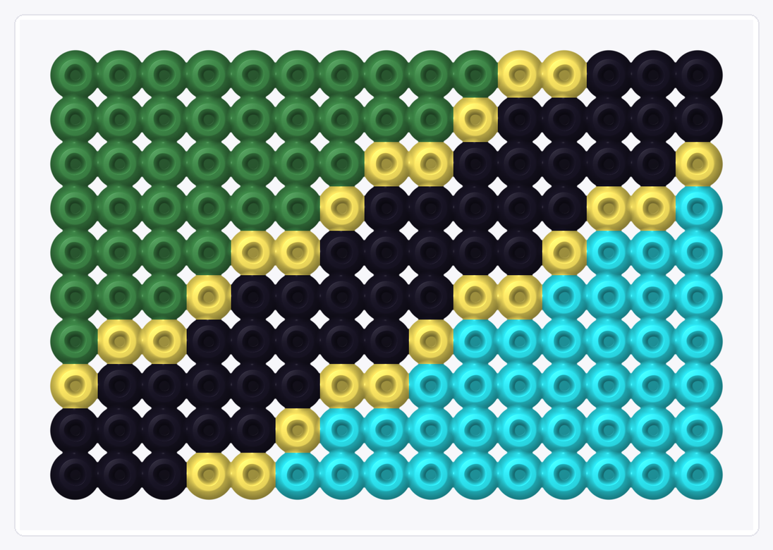 Tanzania Mini Flag — Perler Bead Pattern — 10×15 perler bead pattern chart