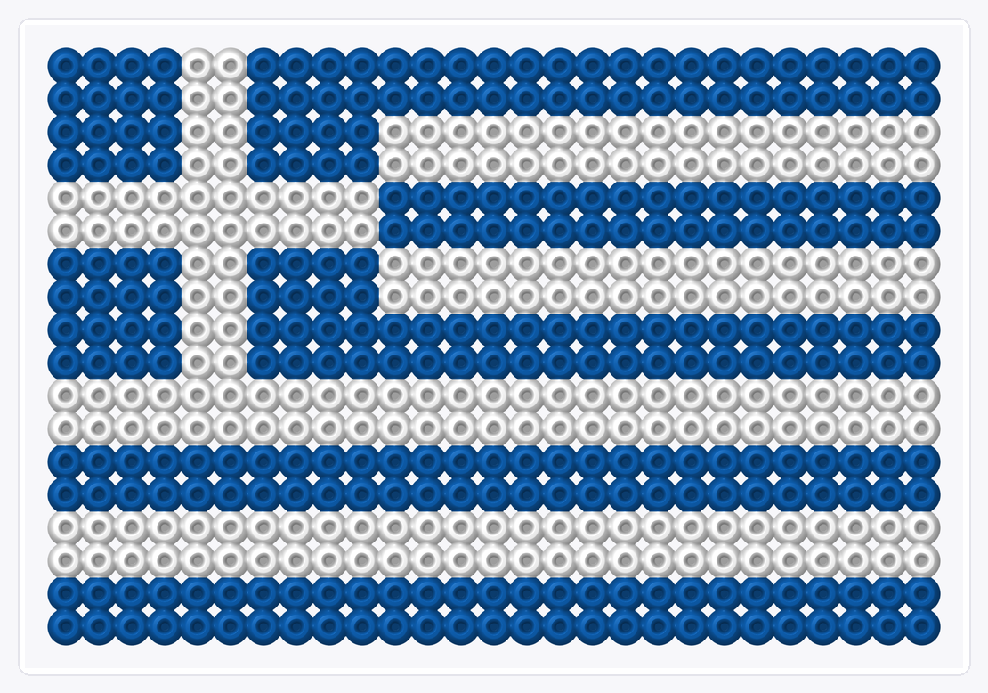 Greece Flag — Perler Bead Pattern — 18×27 perler bead pattern chart