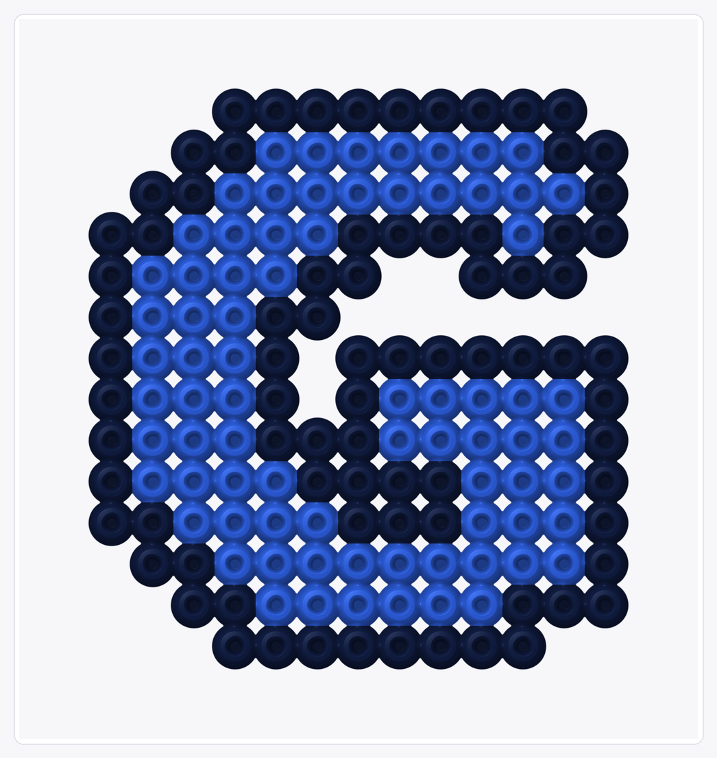 Letter G — Perler Bead Pattern — 16×15 perler bead pattern chart