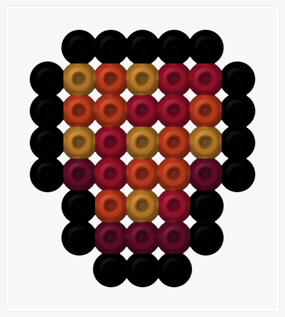 Wild Strawberry — Perler Bead Pattern — 8×7 perler bead pattern chart