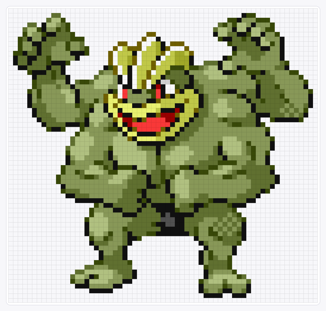 #068 Machamp Shiny — 62×65 loom bead pattern chart