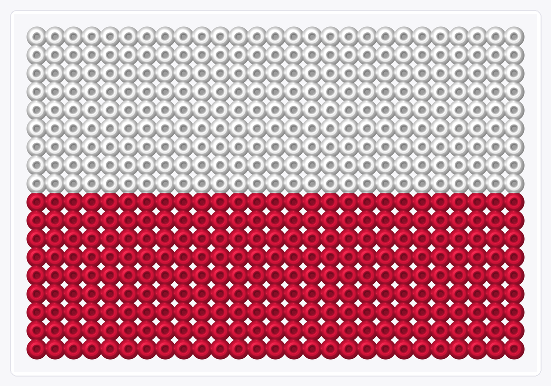 Poland Flag — Perler Bead Pattern — 18×27 perler bead pattern chart