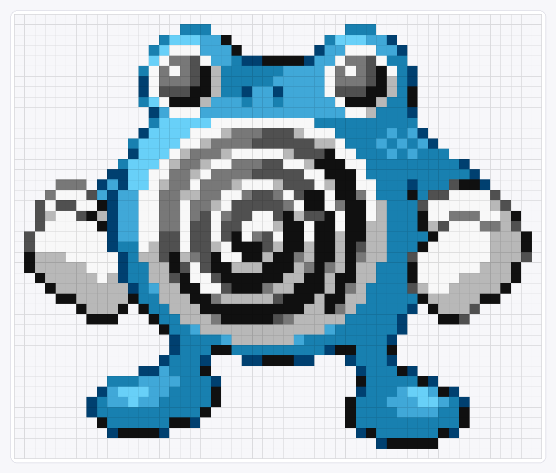#061 Poliwhirl Shiny — 43×51 loom bead pattern chart