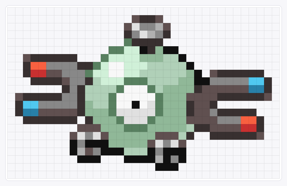 #081 Magnemite — 22×35 loom bead pattern chart