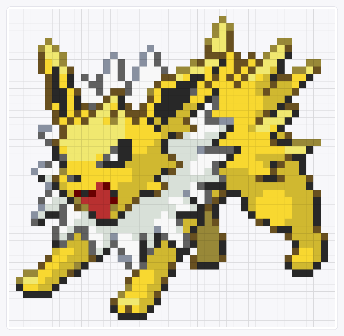 #135 Jolteon — 44×45 loom bead pattern chart