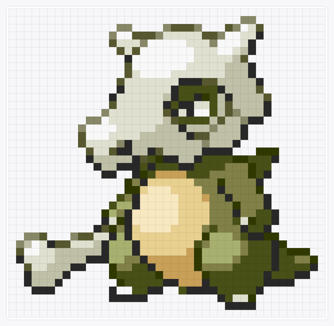 #104 Cubone Shiny — 40×41 loom bead pattern chart