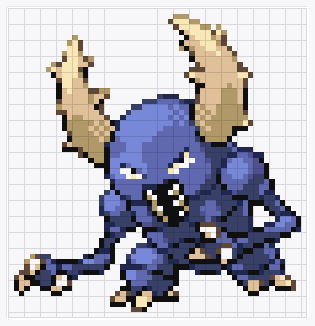 #127 Pinsir Shiny — 58×56 loom bead pattern chart