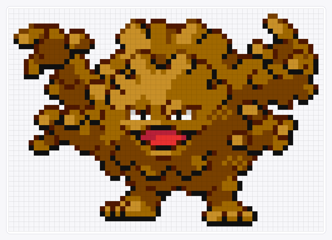 #075 Graveler Shiny — 44×62 loom bead pattern chart
