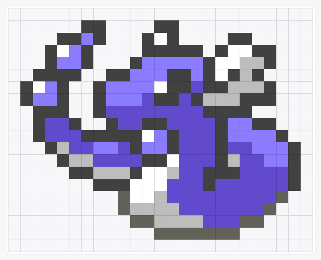 #148 Dragonair Icon — 20×25 loom bead pattern chart