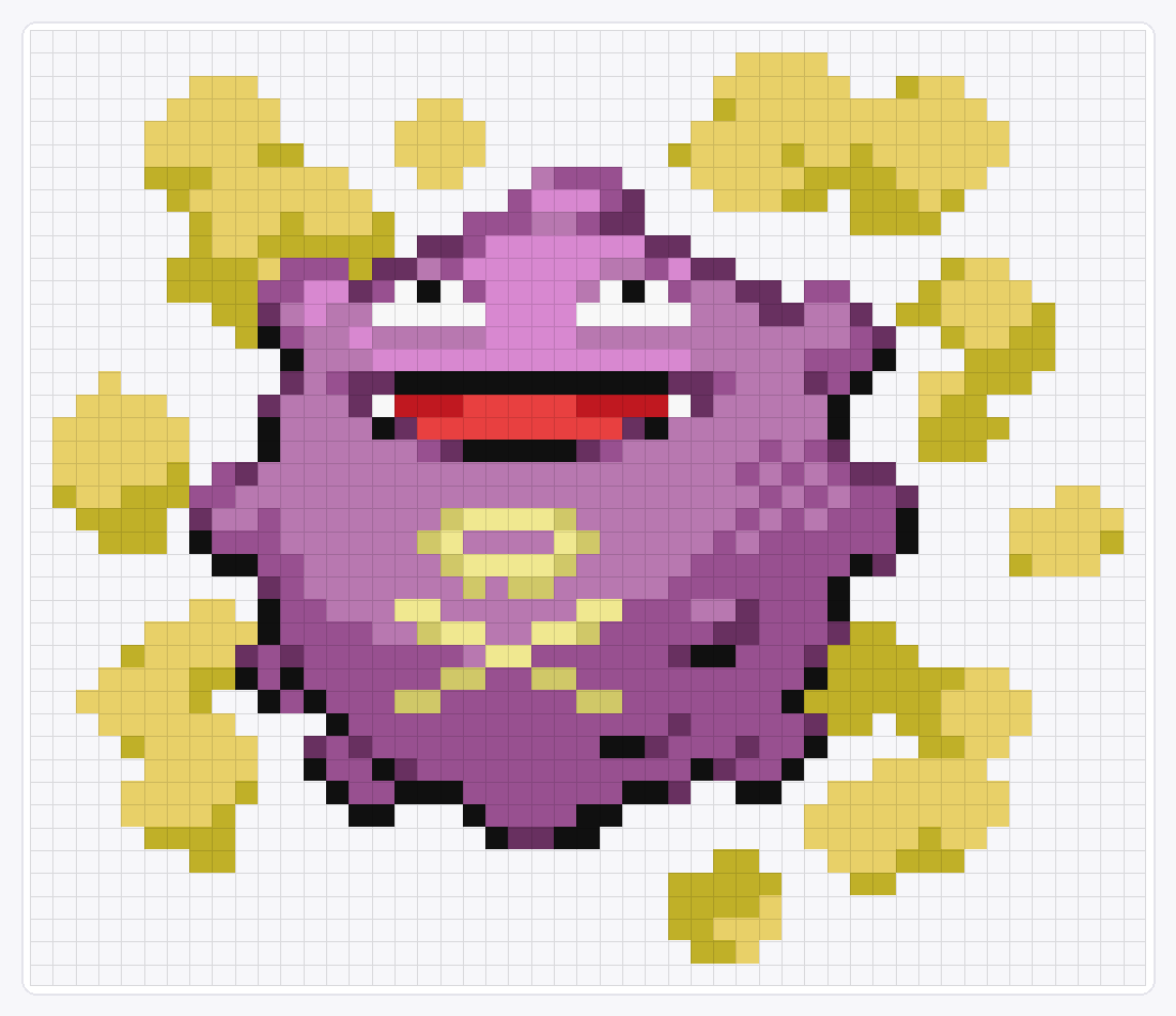#109 Koffing — 42×49 loom bead pattern chart