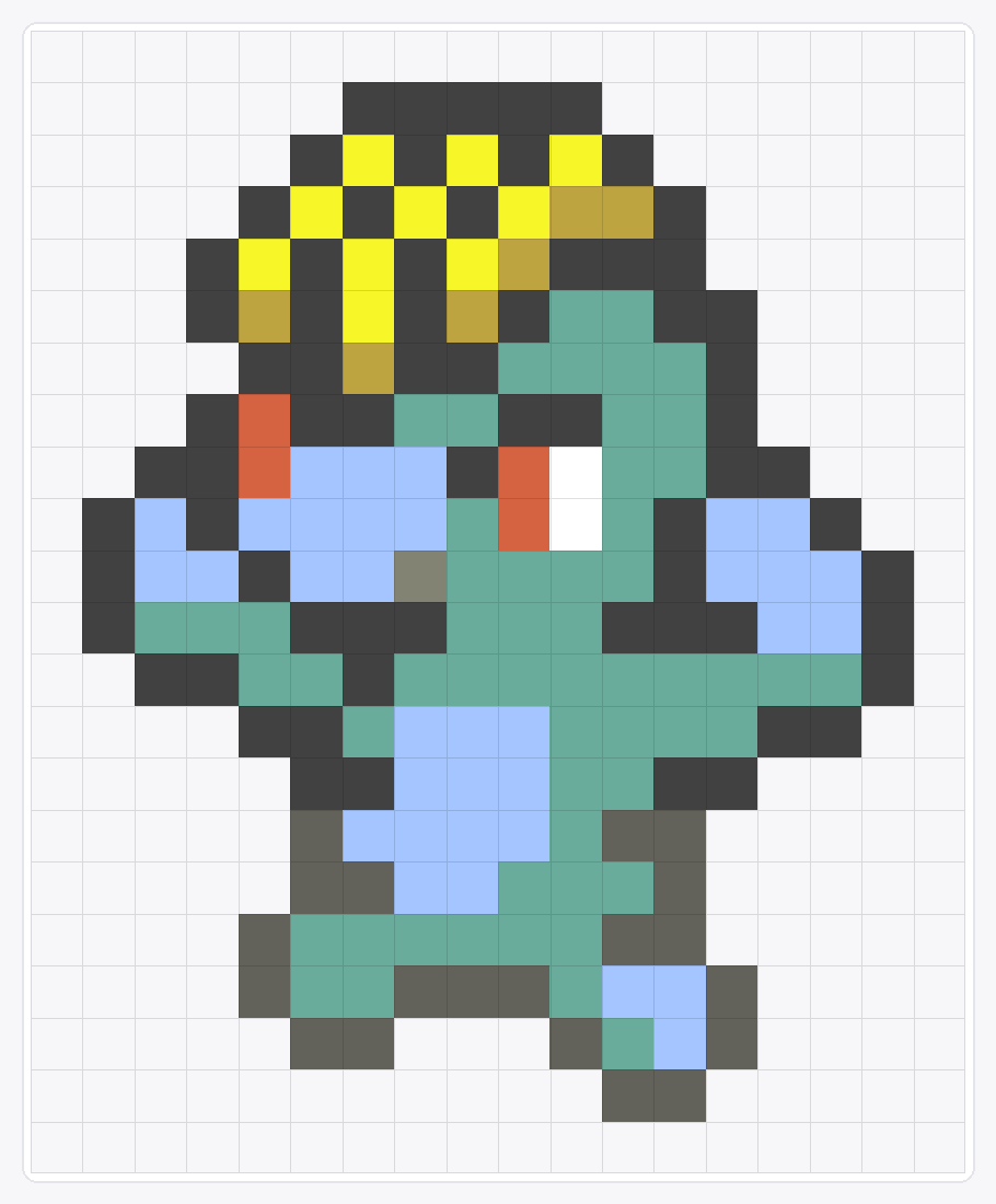 #066 Machop Icon — 22×18 loom bead pattern chart