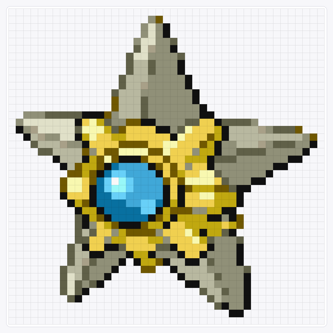 #120 Staryu Shiny — 43×43 loom bead pattern chart