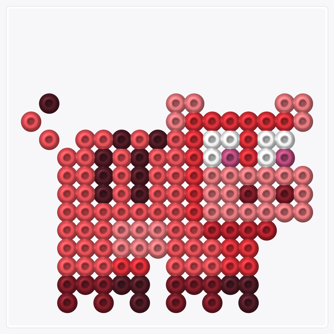 Tiger Pig — Perler Bead Pattern — 16×16 perler bead pattern chart