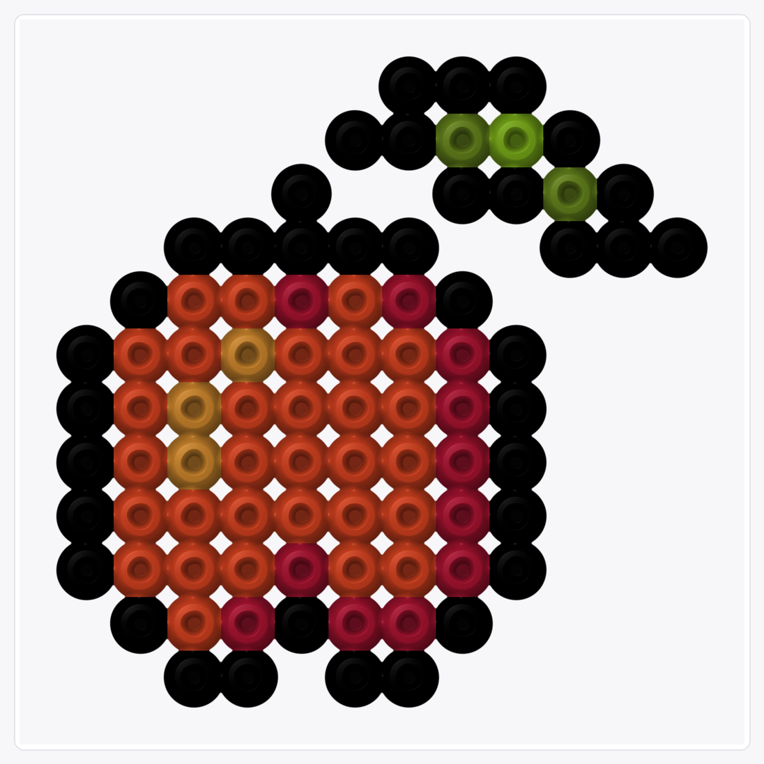 Persimmon — Perler Bead Pattern — 12×12 perler bead pattern chart