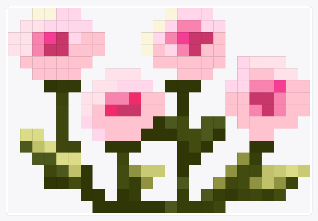 Pink Aster — Loom Beading Pattern — 17×25 loom bead pattern chart