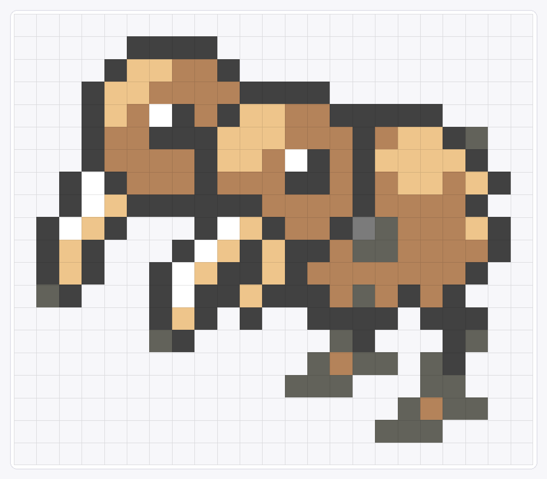 #084 Doduo Icon — 20×23 loom bead pattern chart