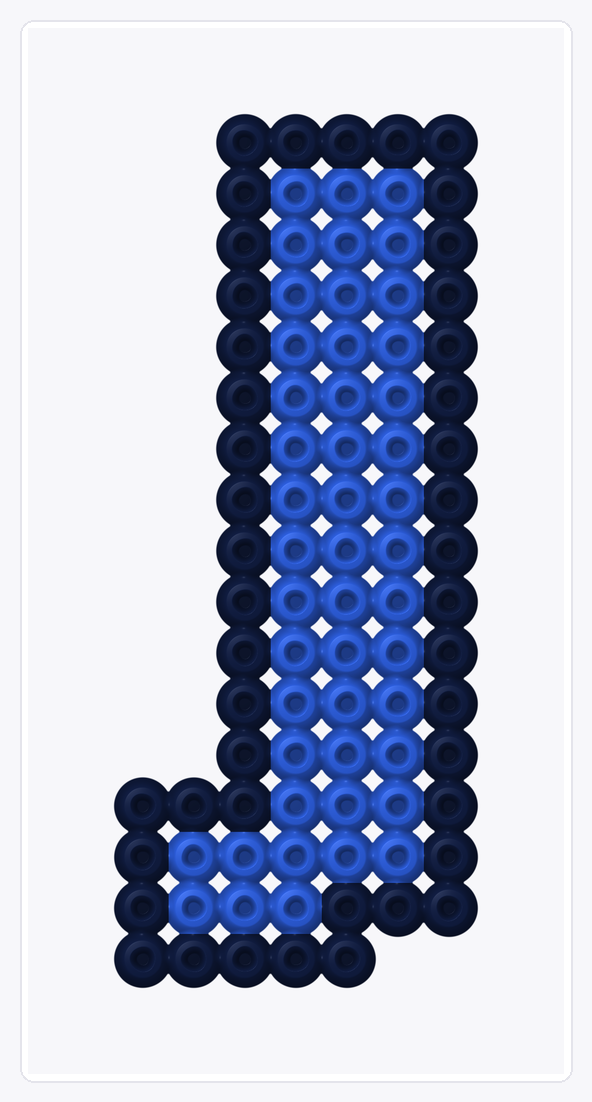Letter J — Perler Bead Pattern — 19×9 perler bead pattern chart