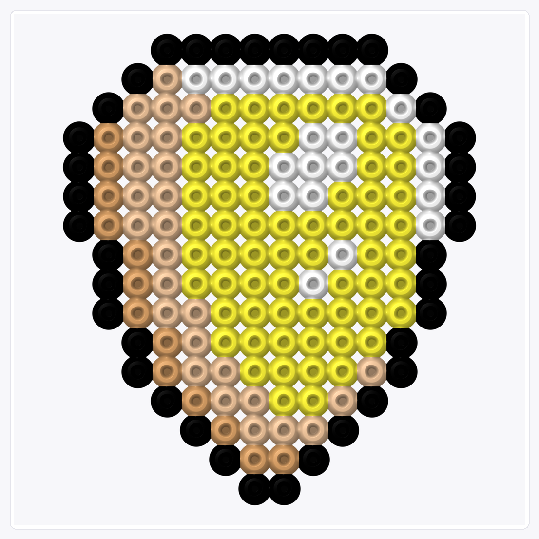 Gold Shield — Perler Bead Pattern — 16×16 perler bead pattern chart