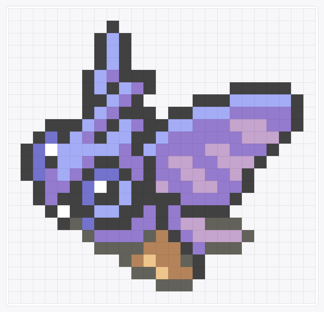 #049 Venomoth Icon — 24×25 loom bead pattern chart