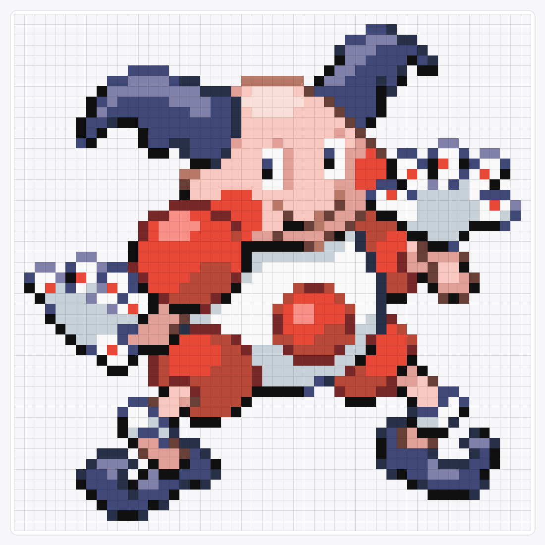 #122 Mr-Mime — 50×50 loom bead pattern chart