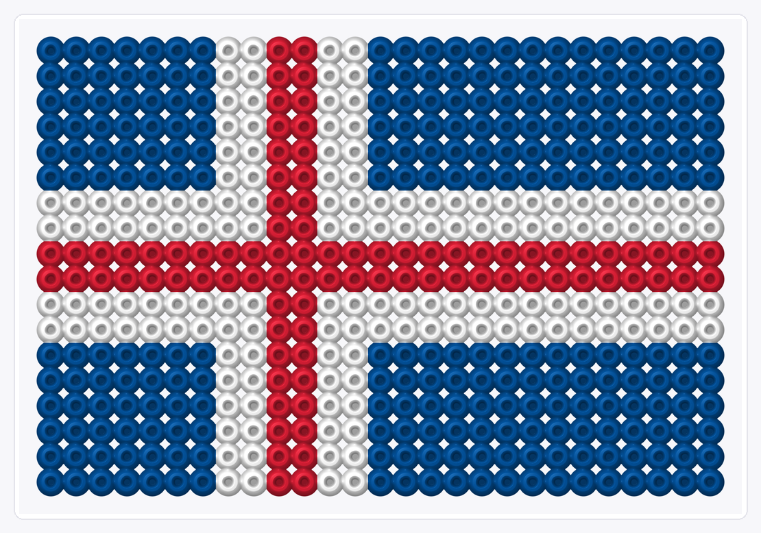 Iceland Flag — Perler Bead Pattern — 18×27 perler bead pattern chart