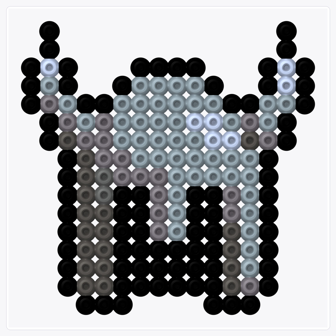 Viking Helmet — Perler Bead Pattern — 16×16 perler bead pattern chart