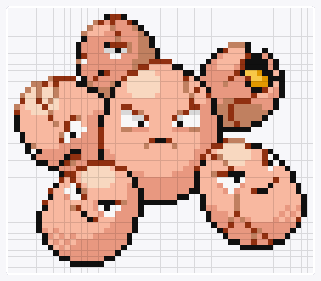 #102 Exeggcute — 47×54 loom bead pattern chart