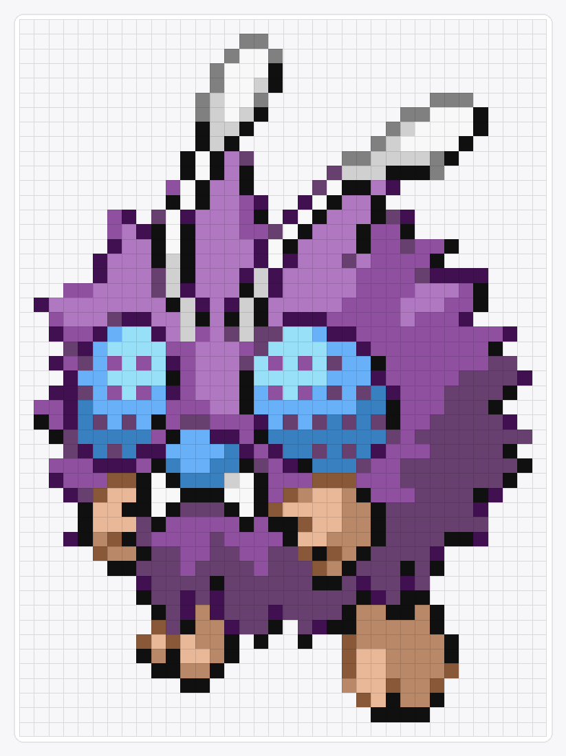 #048 Venonat Shiny — 49×36 loom bead pattern chart