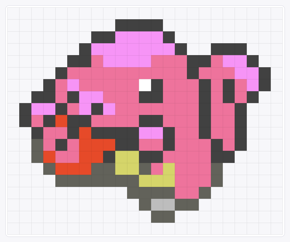 #108 Lickitung Icon — 19×23 loom bead pattern chart